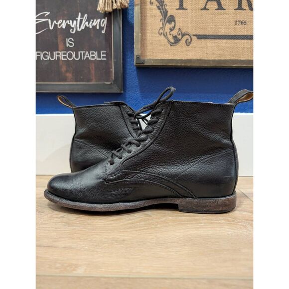 Frye Black Pebbled Leather Phillip Lace-Up Boots Mens 8.5 D Mexico main image 16